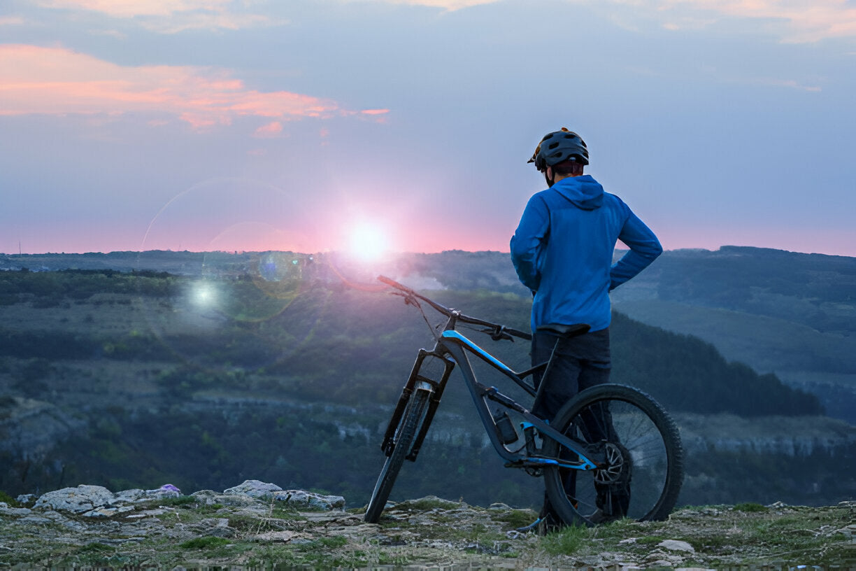 Bike helmet with glasses for outdoor adventures
