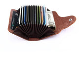 Brown leather travel purse card holder