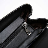 Black faux leather mini tote backpack