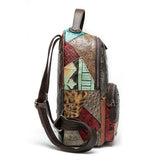 Embossed Leather Travel Day Laptop Backpack