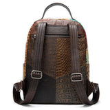 Embossed Leather Travel Day Laptop Backpack