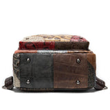 Embossed Leather Travel Day Laptop Backpack