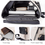 Anti-theft Waterproof Faux Leather Travel Backpack