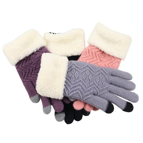 Knitted Women's Thermal Touch Screen Winter Gloves