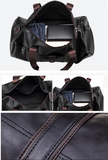 Faux Leather Gym-Travel Duffel Handbag 