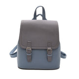 Gray faux leather mini tote backpack
